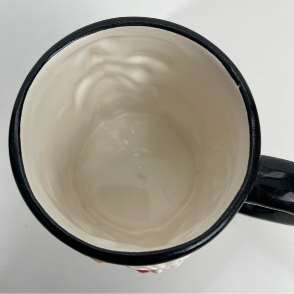 Coffee Mug Fat Chef Black White Baker Bas Relief Triple Side 14 Oz - Picture 6 of 10